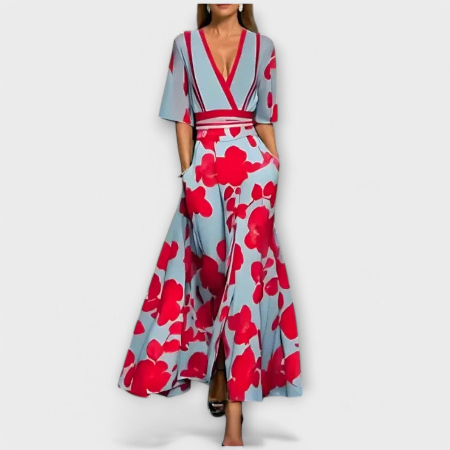 Elise - Rochie elegantă cu croială dreaptă și imprimeu floral